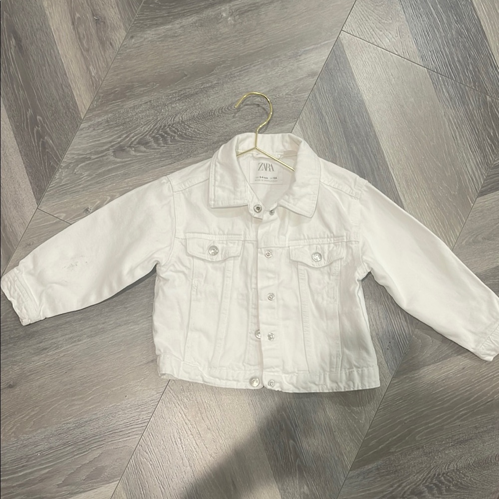 Zara Kids White Denim Jacket